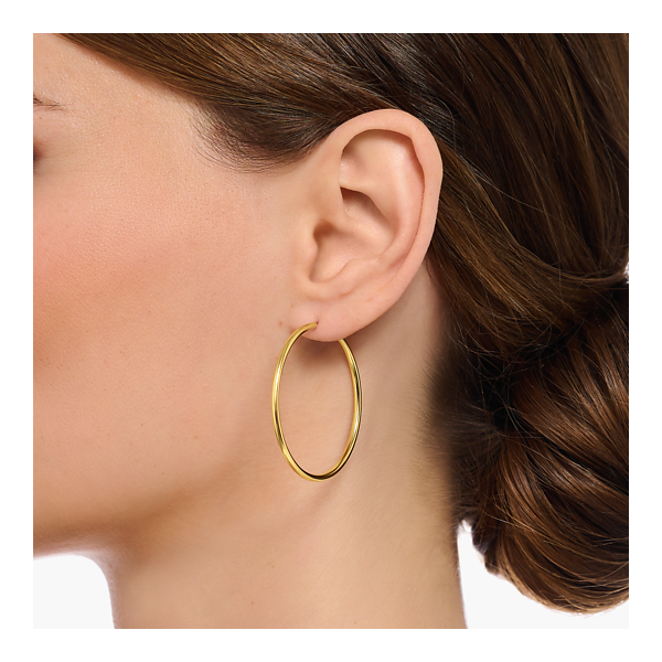 TS Gold-plated medium hoop earrings Image 2 Frontenac Jewellers Kingston, ON