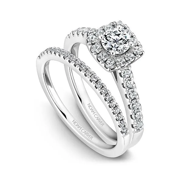 Round Diamond Square Halo Diamond Engagement Ring Image 3 Frontenac Jewellers Kingston, ON