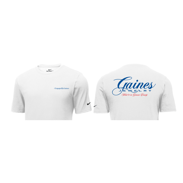 Engaged By Gaines White T-Shirt (Large) Gaines Jewelry FLINT, MI