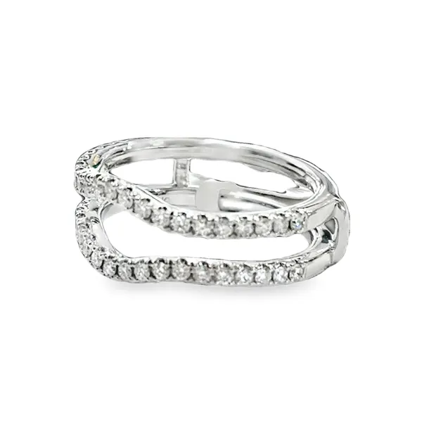 Curved 14K White Gold Diamond Insert Wedding Band Image 2 Galicia Fine Jewelers Scottsdale, AZ
