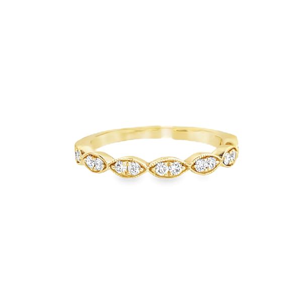 14K Yellow Gold Wedding Band with Marquise Design Diamonds Galicia Fine Jewelers Scottsdale, AZ