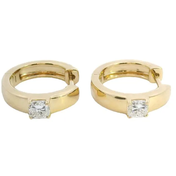 14K White Gold Lab Diamond Huggie Earrings Galicia Fine Jewelers Scottsdale, AZ