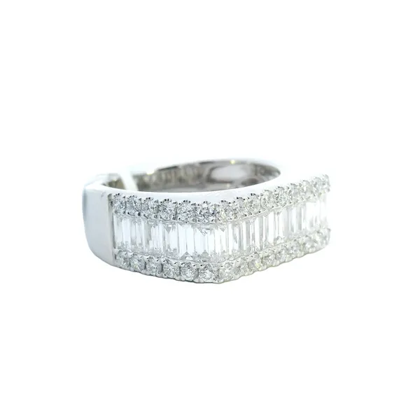 14Kt White Baguette Diamond Band Image 2 Galicia Fine Jewelers Scottsdale, AZ