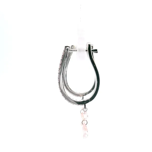14Kt White Gold Lab Pink Diamond Hoop Earrings Image 4 Galicia Fine Jewelers Scottsdale, AZ