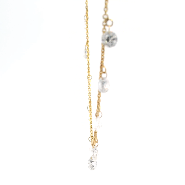 18K Yellow Gold Lab Diamond Station Necklace Image 3 Galicia Fine Jewelers Scottsdale, AZ