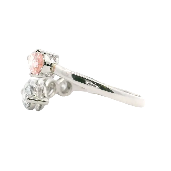 14 Karat White Gold Lab Pink Diamond Bypass Ring Image 2 Galicia Fine Jewelers Scottsdale, AZ