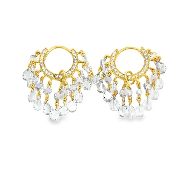 14K Yellow Gold Lab Rosecut Diamond Cascade Hoop Earrings Galicia Fine Jewelers Scottsdale, AZ