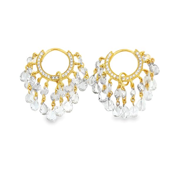 14K Yellow Gold Lab Rosecut Diamond Cascade Hoop Earrings Galicia Fine Jewelers Scottsdale, AZ