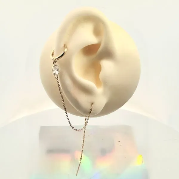 14K Yellow Gold Oval Lab Diamond Threader Earrings Galicia Fine Jewelers Scottsdale, AZ