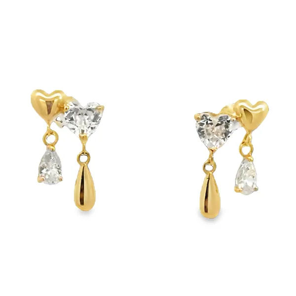 18K Yellow Gold Double Heart Earrings Galicia Fine Jewelers Scottsdale, AZ