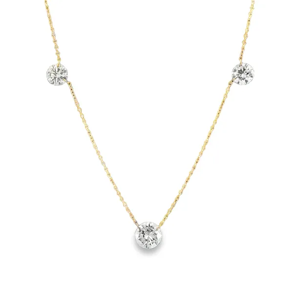 14K Yellow Diamond Floating Necklace Galicia Fine Jewelers Scottsdale, AZ