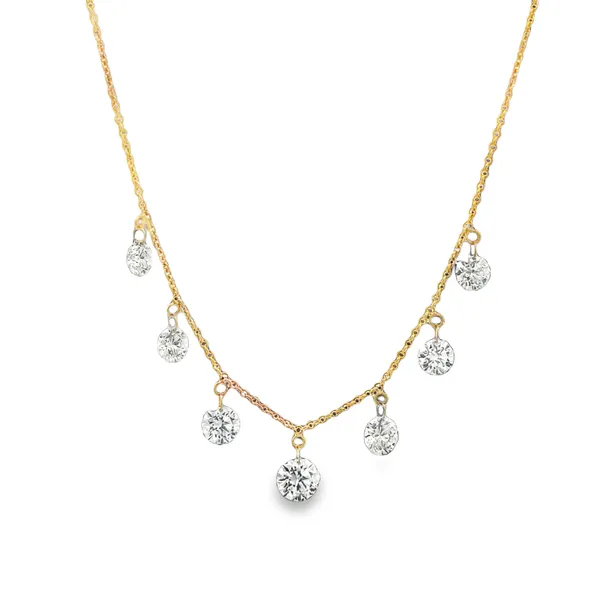 14K Yellow Diamond Floating Necklace Galicia Fine Jewelers Scottsdale, AZ