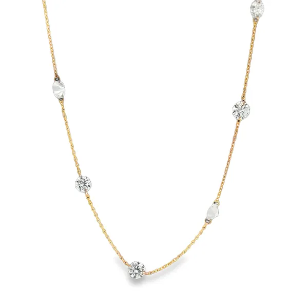 14K Yellow Diamond Station Necklace Galicia Fine Jewelers Scottsdale, AZ
