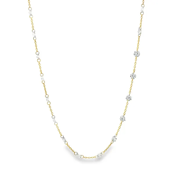 14K Yellow Diamond Station Necklace Galicia Fine Jewelers Scottsdale, AZ