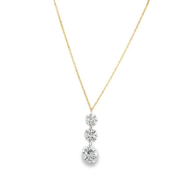14K Yellow Triple Drop Diamond Necklace Galicia Fine Jewelers Scottsdale, AZ
