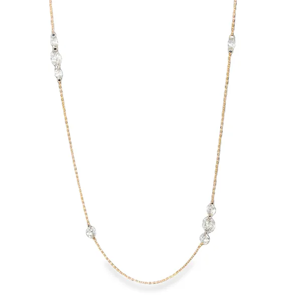 18K Yellow Graduated Diamond Stations Necklace Galicia Fine Jewelers Scottsdale, AZ