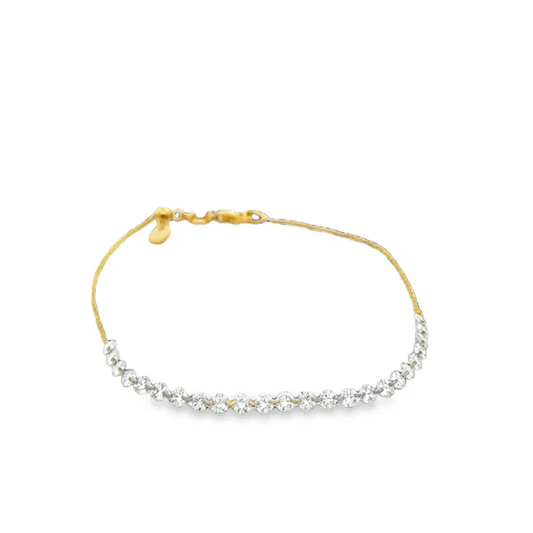 18 Karat Yellow Gold Drilled Round Diamond Station Necklace Galicia Fine Jewelers Scottsdale, AZ