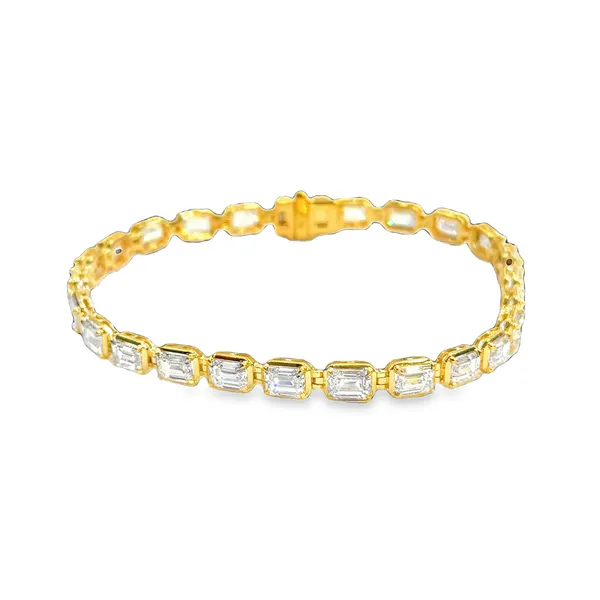18K Yellow Gold Vermeil Emerald Cut Diamond Tennis Bracelet Galicia Fine Jewelers Scottsdale, AZ