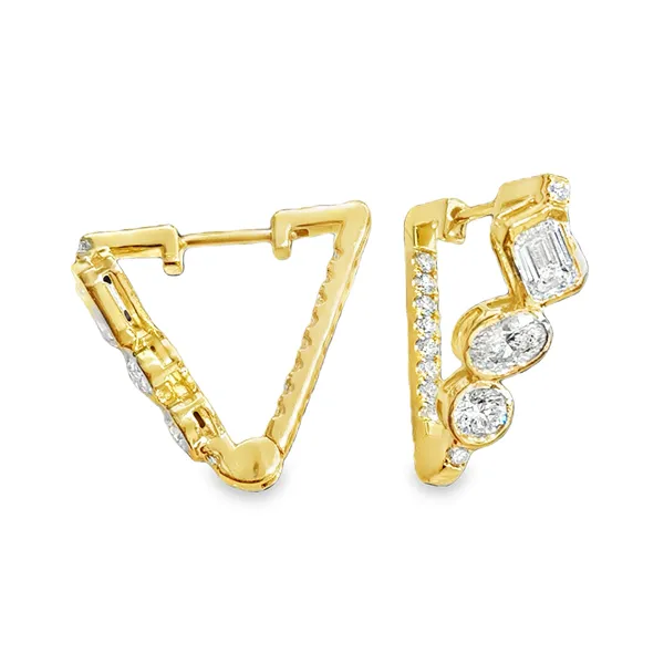 18 Karat Yellow Vermeil Multi Shape Triangle Hoop Earrings Galicia Fine Jewelers Scottsdale, AZ