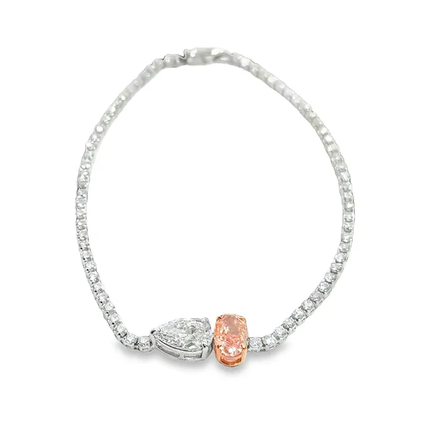 14K White Gold Lab Pink Diamond Oval & Pear Tennis Bracelet Galicia Fine Jewelers Scottsdale, AZ