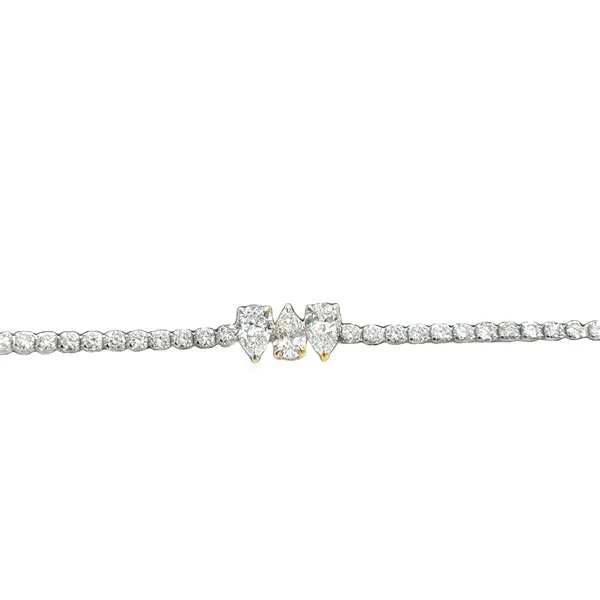 14K Two Tone Lab Triple Pear Diamond Tennis Bracelet Image 2 Galicia Fine Jewelers Scottsdale, AZ