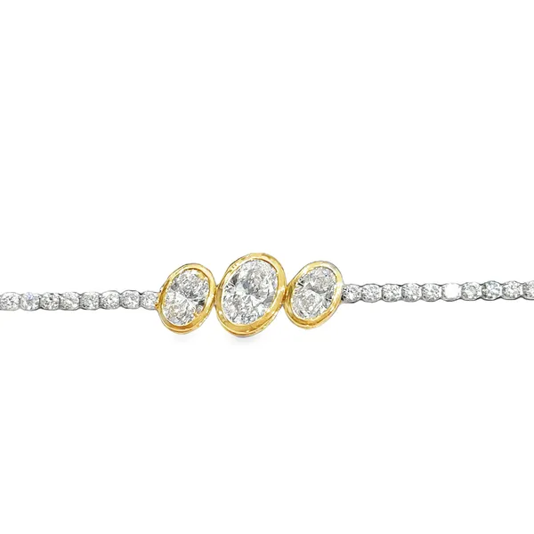 14K Two Tone Lab Triple Oval Diamond Tennis Bracelet Image 2 Galicia Fine Jewelers Scottsdale, AZ
