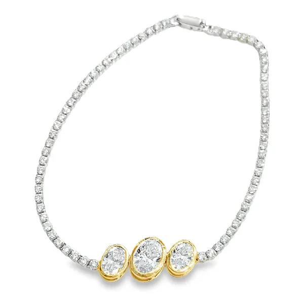 14K Two Tone Lab Triple Oval Diamond Tennis Bracelet Galicia Fine Jewelers Scottsdale, AZ