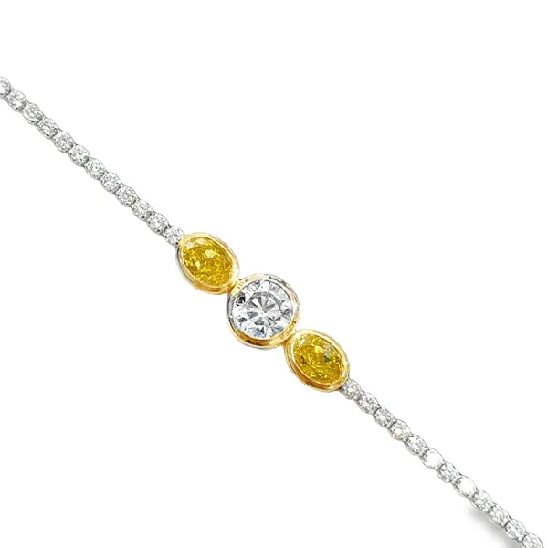 14K Two-Tone Lab Yellow Diamond Oval & Round Tennis Bracelet Image 2 Galicia Fine Jewelers Scottsdale, AZ
