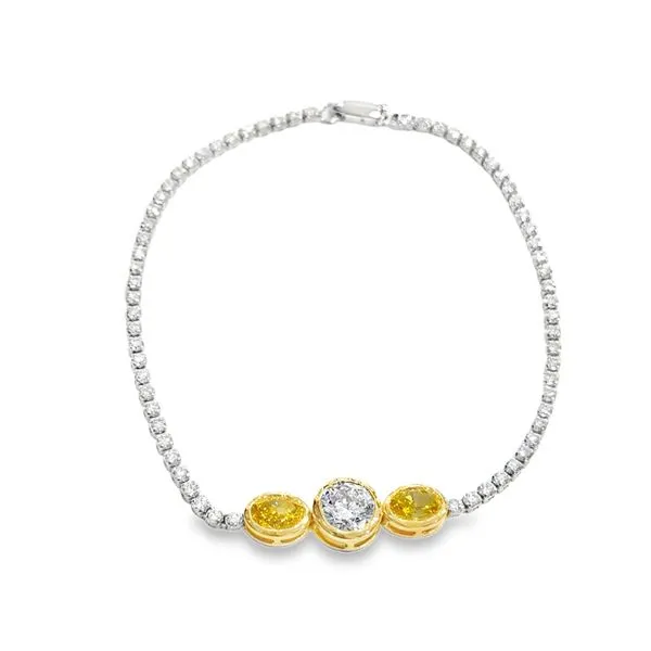 14K Two-Tone Lab Yellow Diamond Oval & Round Tennis Bracelet Galicia Fine Jewelers Scottsdale, AZ