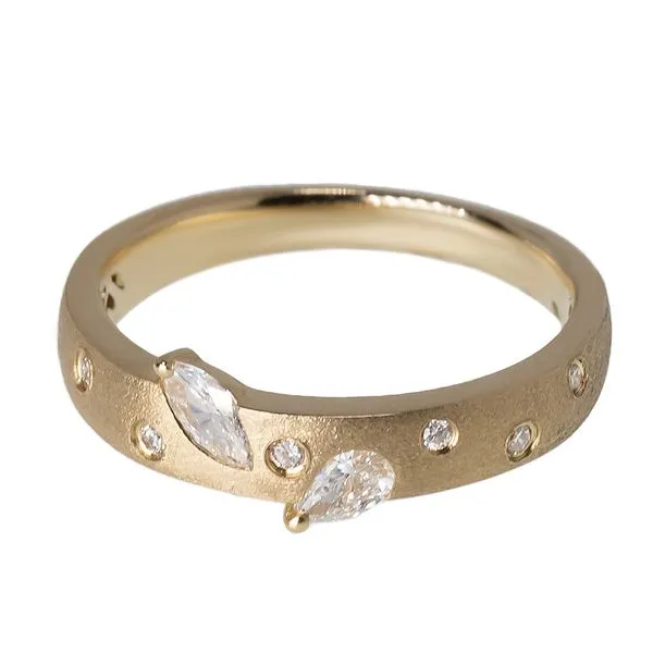 18k Yellow Gold Satin Finished Diamond Ring Galicia Fine Jewelers Scottsdale, AZ