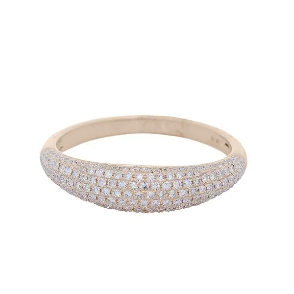 Galicia Custom 14k Yellow Gold Micropave Diamond Domed Ring Galicia Fine Jewelers Scottsdale, AZ