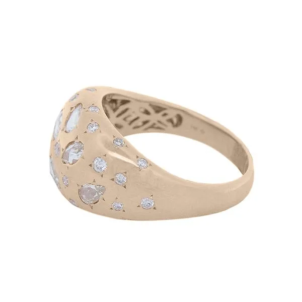 Galicia Custom 14k Yellow Gold Rosecut Diamond Domed Ring Image 2 Galicia Fine Jewelers Scottsdale, AZ