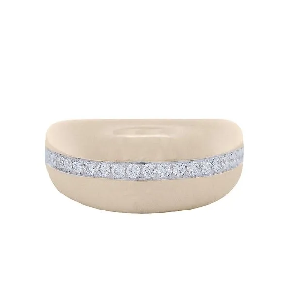 Galicia Custom 14k Yellow Gold Diamond Inlay line High Domed ring Galicia Fine Jewelers Scottsdale, AZ