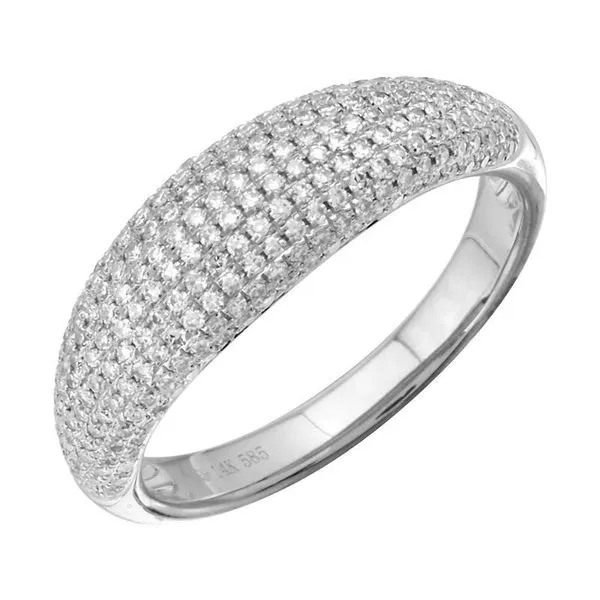 Galicia Custom 14k White Gold Micropave Diamond Domed ring Galicia Fine Jewelers Scottsdale, AZ