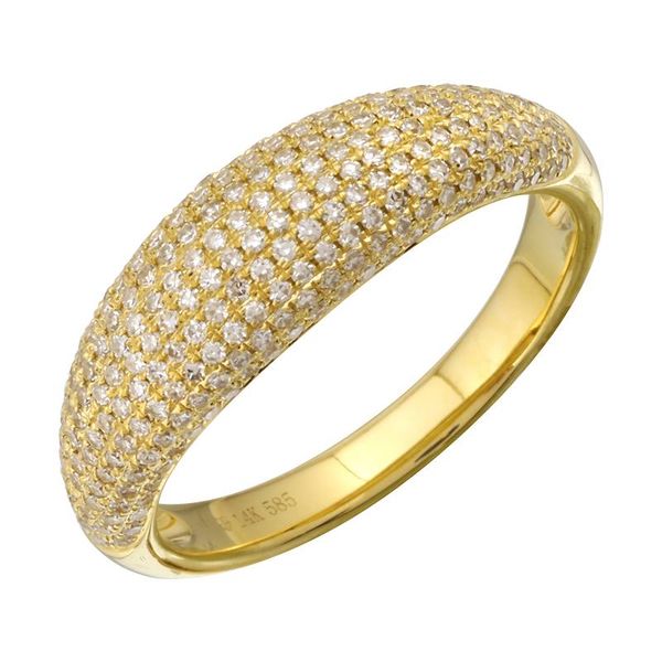 Galicia Custom 14k Yellow Gold Micro Pave Diamond Domed Ring Galicia Fine Jewelers Scottsdale, AZ