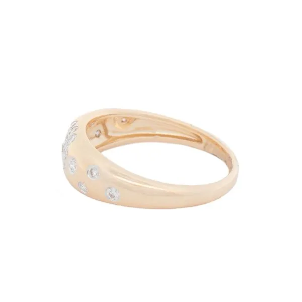 Galicia Custom 14k Yellow Gold Diamond Cluster Inlay Gold Ring Image 2 Galicia Fine Jewelers Scottsdale, AZ