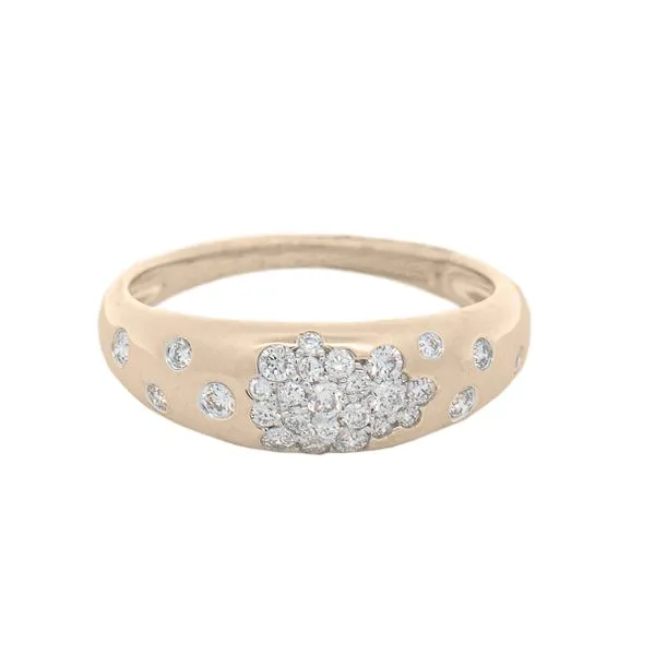 Galicia Custom 14k Yellow Gold Diamond Cluster Inlay Gold Ring Galicia Fine Jewelers Scottsdale, AZ