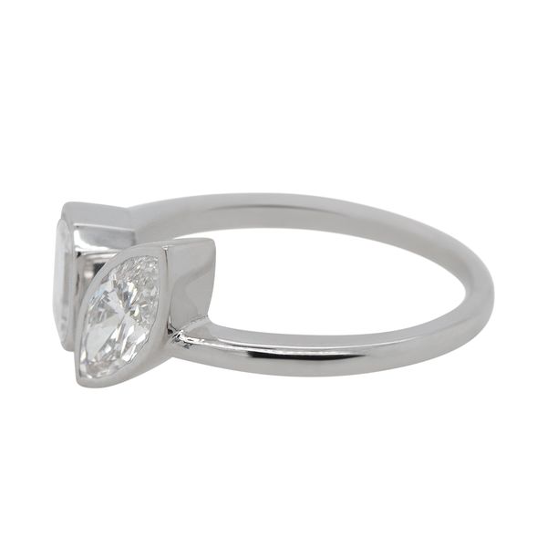 Galicia Custom 18k White Gold Ring with Emerald and Marquise Cut Diamonds Image 2 Galicia Fine Jewelers Scottsdale, AZ