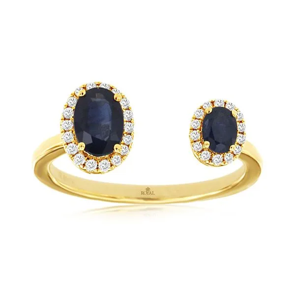 Galicia Custom 14k Yellow Gold Open Ended Sapphire and Diamond Ring Galicia Fine Jewelers Scottsdale, AZ