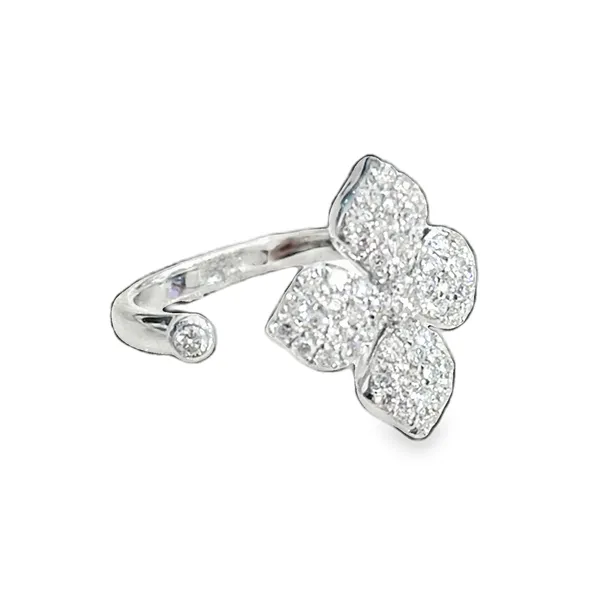 Diamond Pave Flower Open Ring Image 2 Galicia Fine Jewelers Scottsdale, AZ
