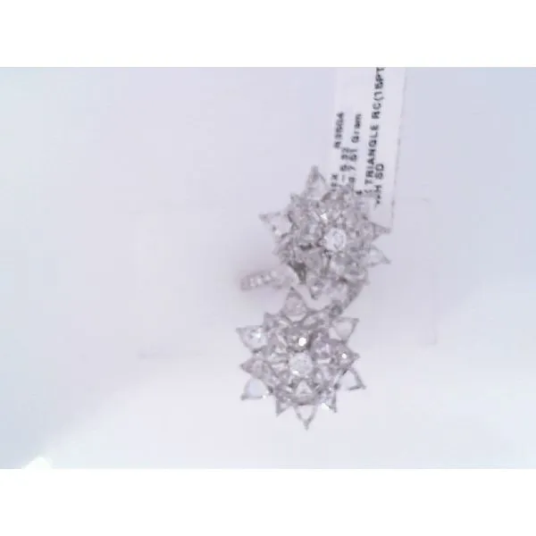 18K White Gold Double Diamond Cluster Flower Fashion Ring Galicia Fine Jewelers Scottsdale, AZ