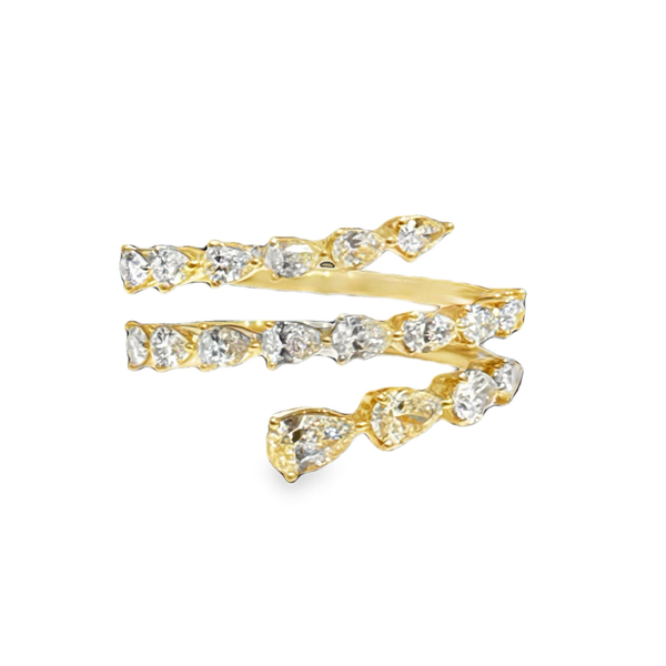 14K Yellow Gold Multi-Shaped Diamond Swirl Ring Galicia Fine Jewelers Scottsdale, AZ