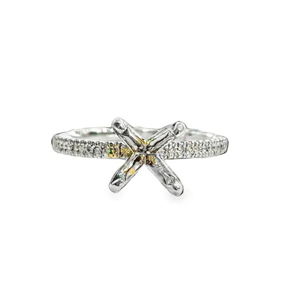 0.13ctw Diamond Split-Prong 14K White Gold Engagement Ring Image 2 Galicia Fine Jewelers Scottsdale, AZ