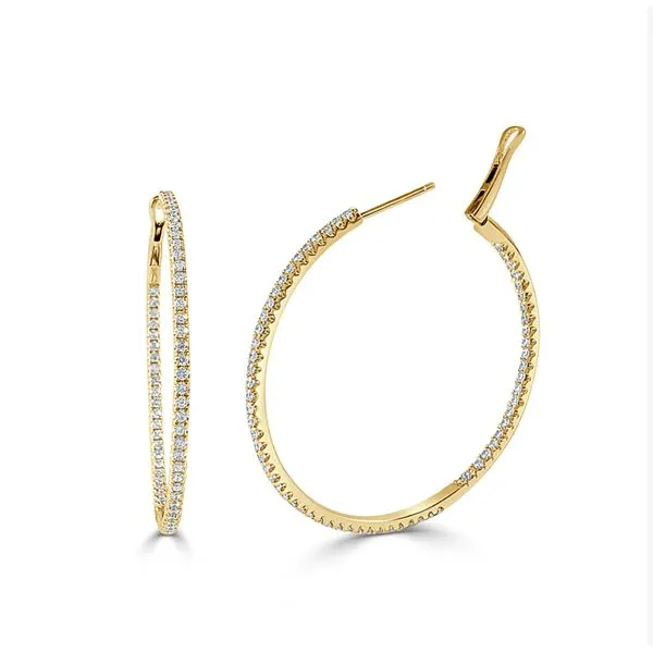 14k Yellow Gold Diamond Hoop Earrings Galicia Fine Jewelers Scottsdale, AZ