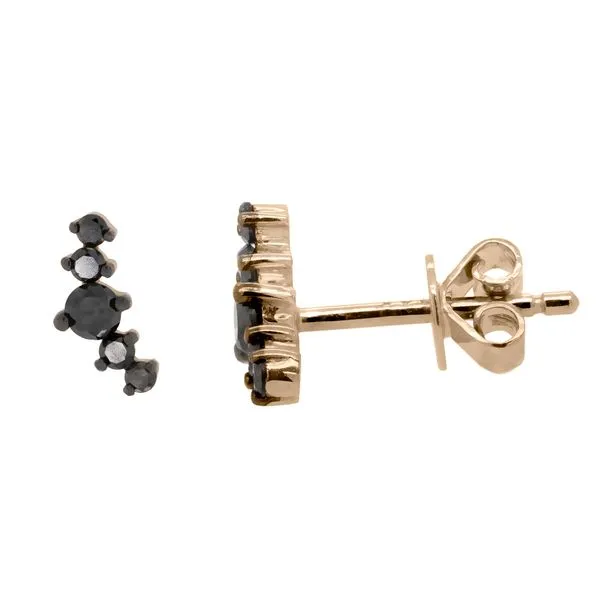 Galicia Custom 14k Yellow Gold Black Diamond Crawler Earring Galicia Fine Jewelers Scottsdale, AZ