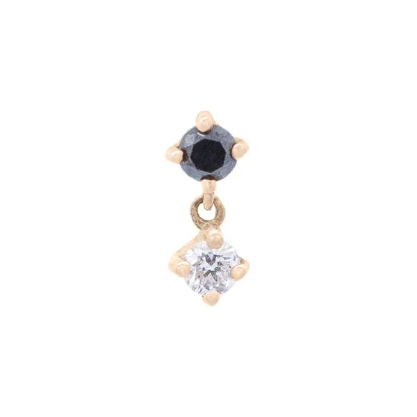 14k Yellow Gold Black & White Diamond Dangle Earring Galicia Fine Jewelers Scottsdale, AZ
