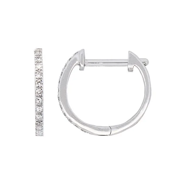 Galicia Custom 14k White Gold Diamond Huggie Galicia Fine Jewelers Scottsdale, AZ