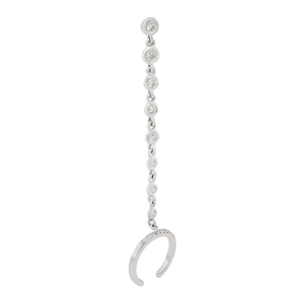 Galicia Custom 14k White Gold Stud and Cuff Earring Image 3 Galicia Fine Jewelers Scottsdale, AZ