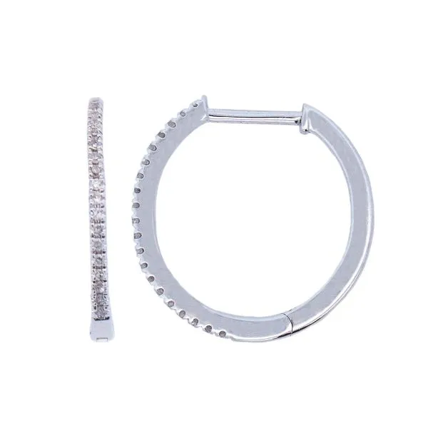 Galicia Custom 18K White Gold Diamond Mini Hoop Earrings Galicia Fine Jewelers Scottsdale, AZ