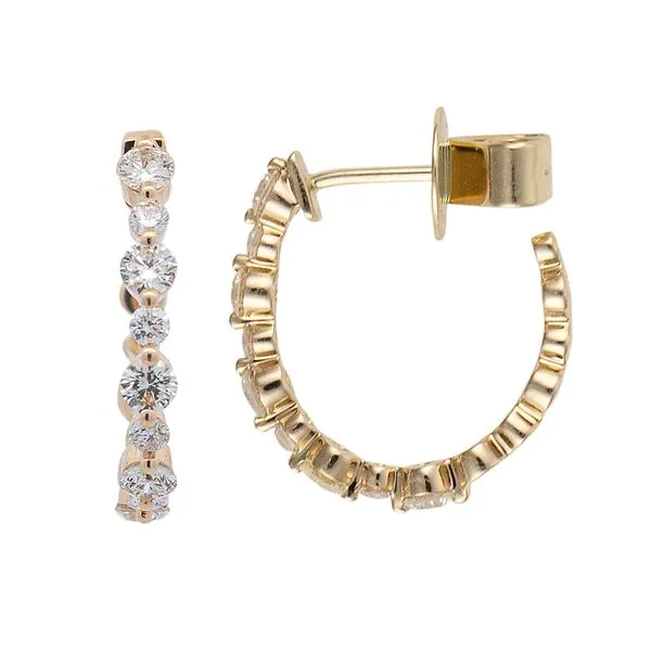 Galicia Custom 18K Yellow Gold Common Prong Hoop Earrings Galicia Fine Jewelers Scottsdale, AZ